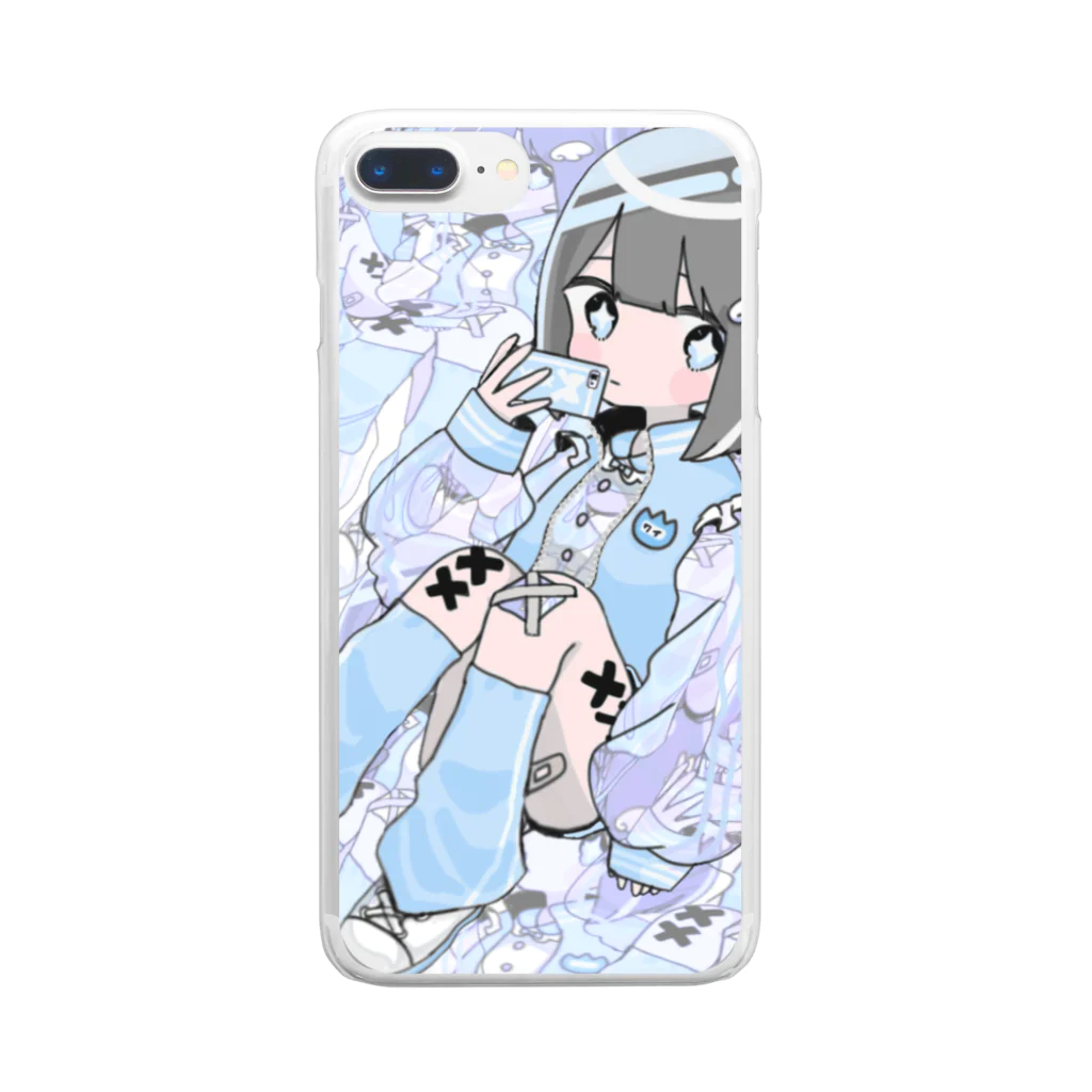 ラムネッッ！の水色幼稚ボブ Clear Smartphone Case