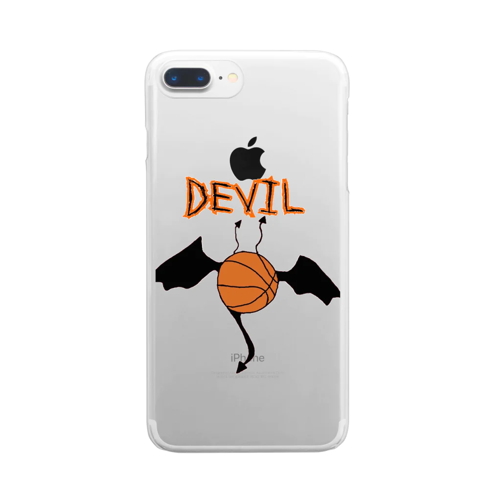 blackのbasket devil Clear Smartphone Case