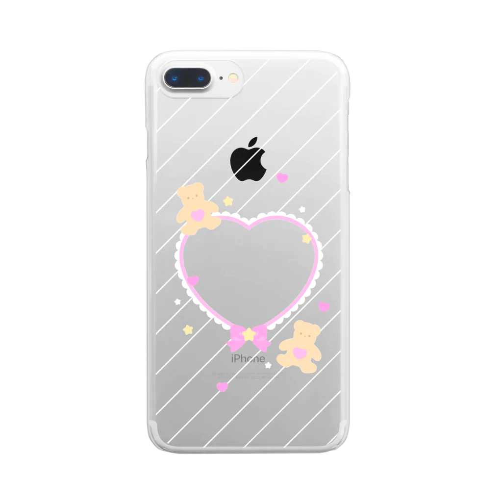 Fancy Surprise!の推しチェキスマホケースHeart♡くまclear Clear Smartphone Case