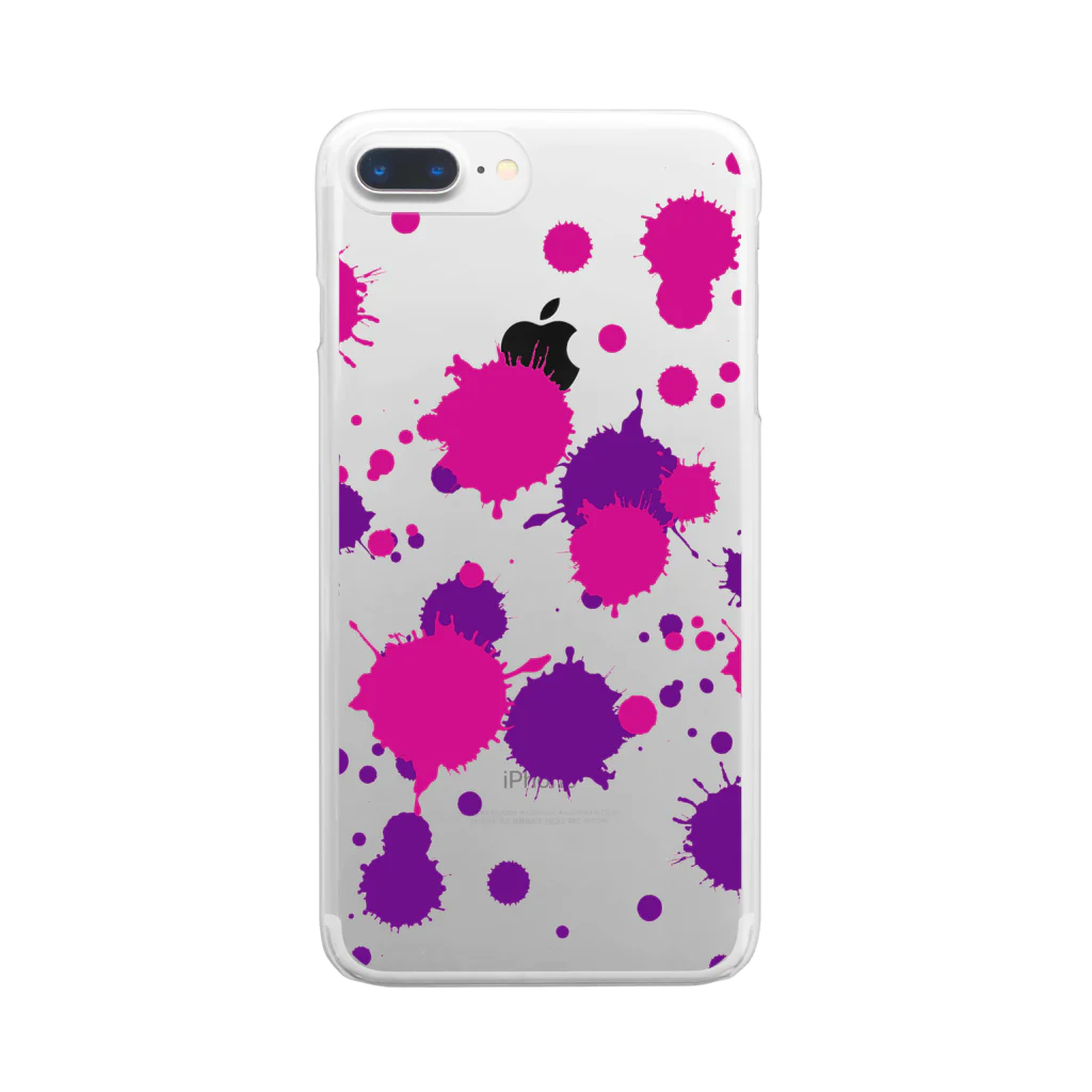 MAGENTA INFINITYのピンク紫のしぶき Clear Smartphone Case