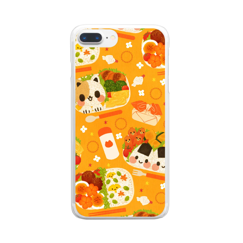 omiyu(お返事遅くなります)のねこのお弁当 Clear Smartphone Case