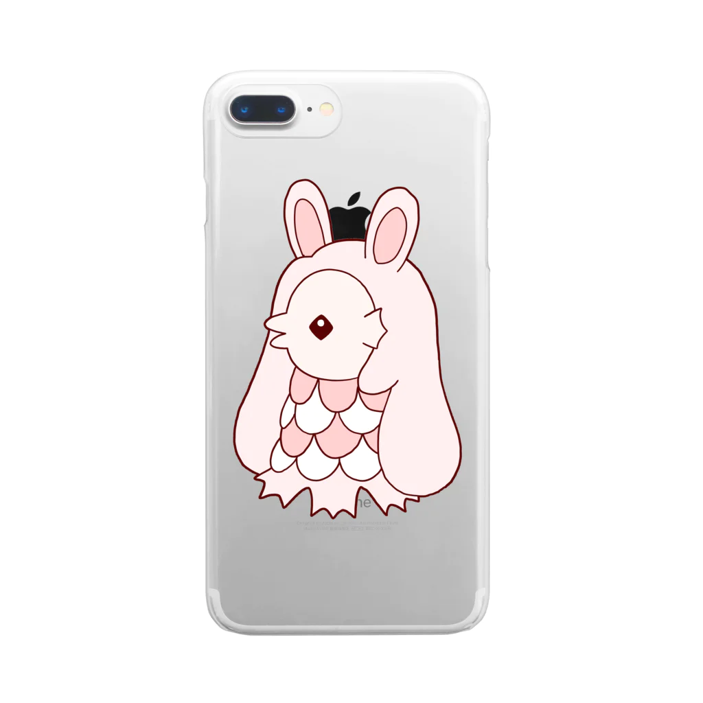 かわいいもののおみせ　いそぎんちゃくのうさ耳アマビエ Clear Smartphone Case