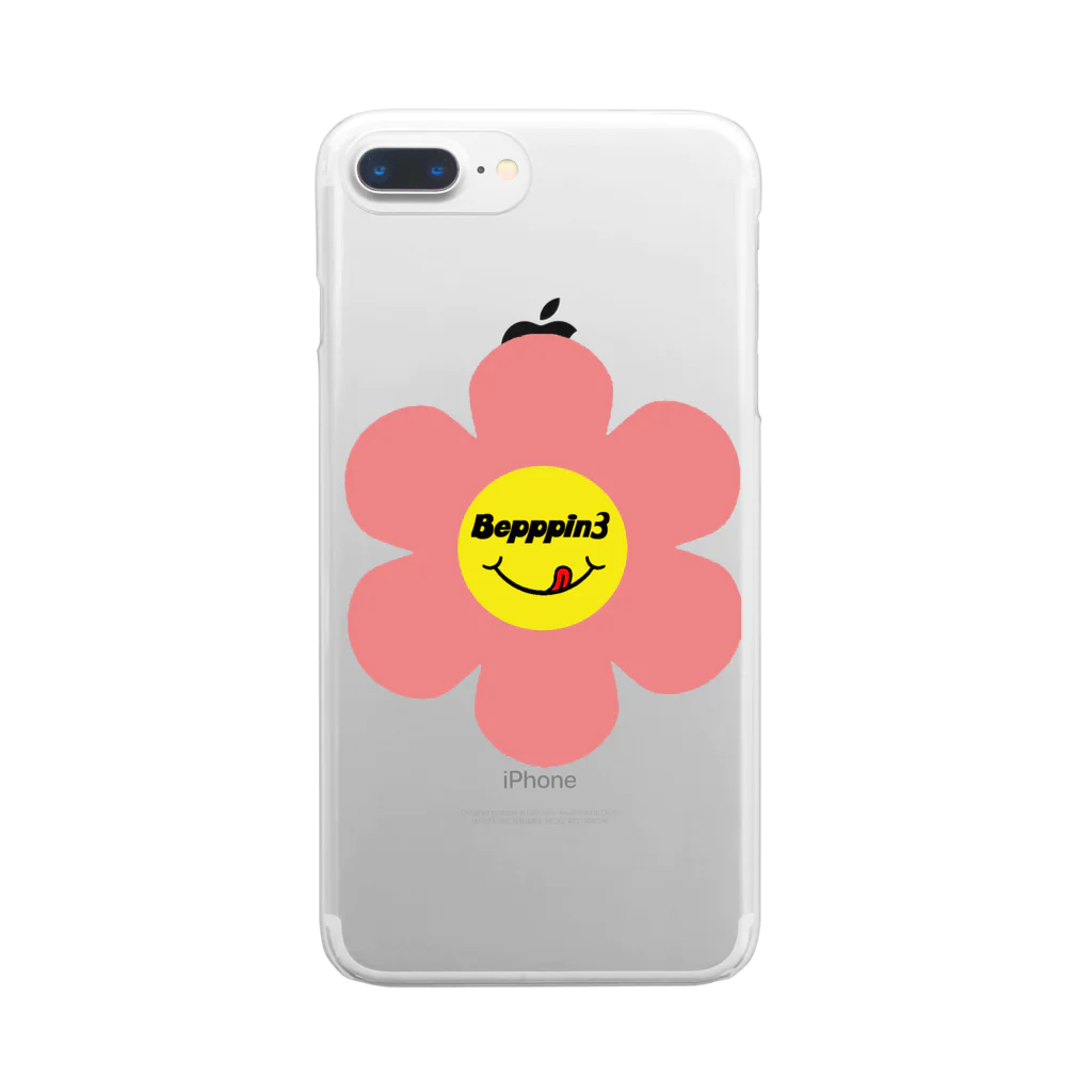 Bepppin3Companyのレトロフラワー★ピンク★ Clear Smartphone Case