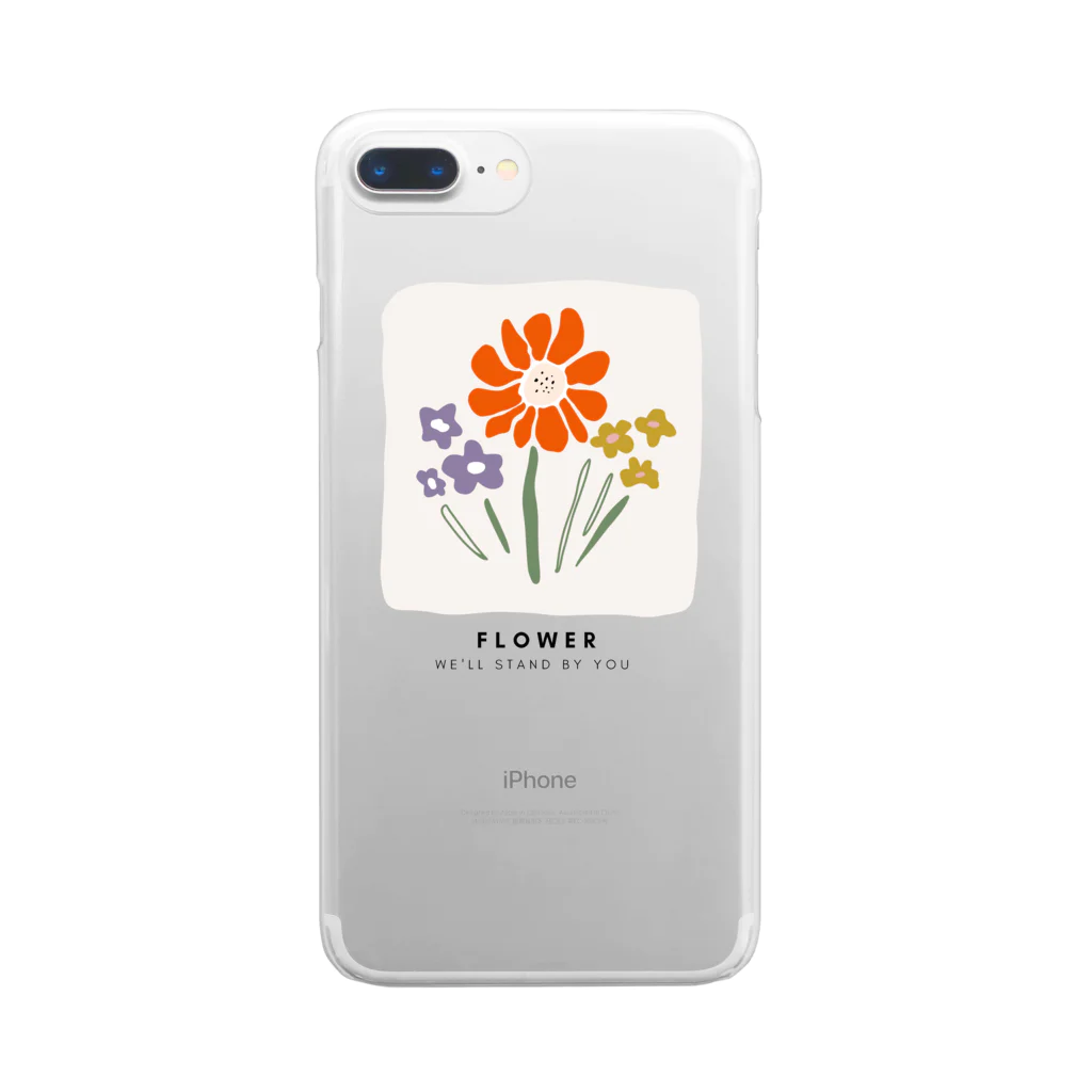 by.lettersの3つのお花 Clear Smartphone Case