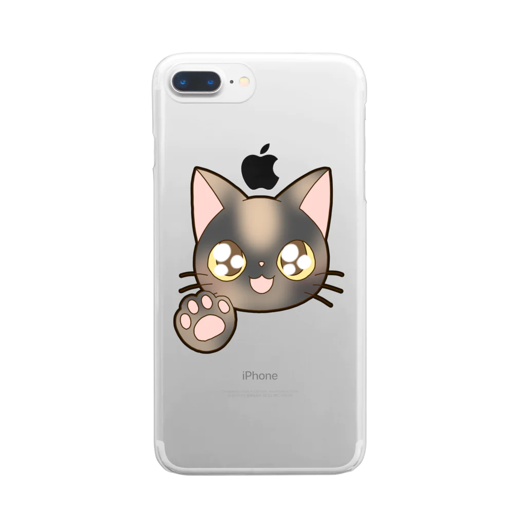 かわいいもののおみせ　いそぎんちゃくのお目目キラキラサビ猫ちゃん Clear Smartphone Case