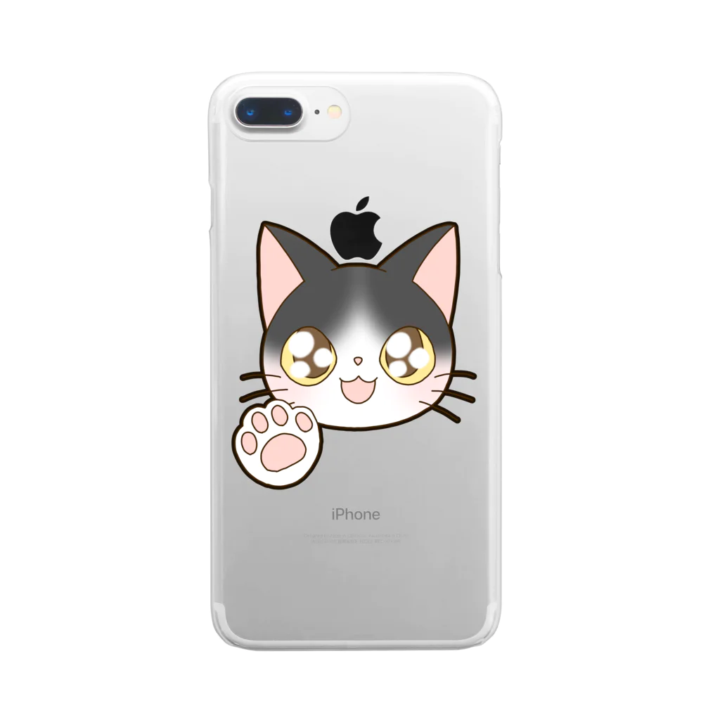 かわいいもののおみせ　いそぎんちゃくのお目目キラキラハチワレ猫ちゃん Clear Smartphone Case