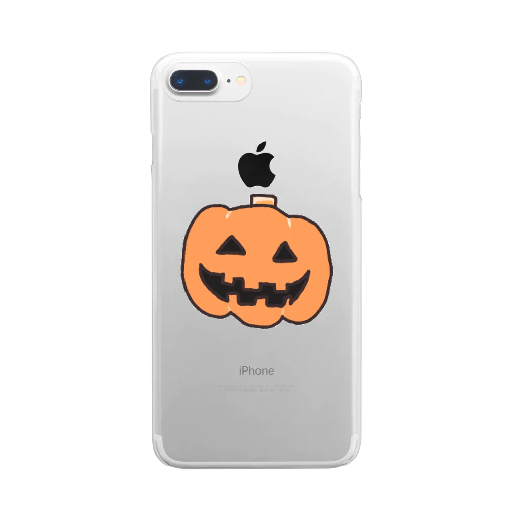 ゆずずショップのハロウィンお化けカボチャ Clear Smartphone Case