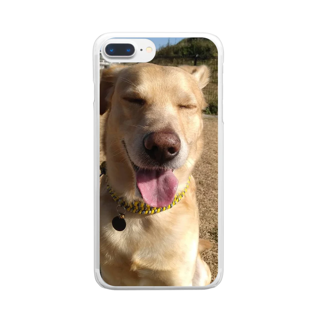 ジョン🐕とピー🐇のジョンくん Clear Smartphone Case