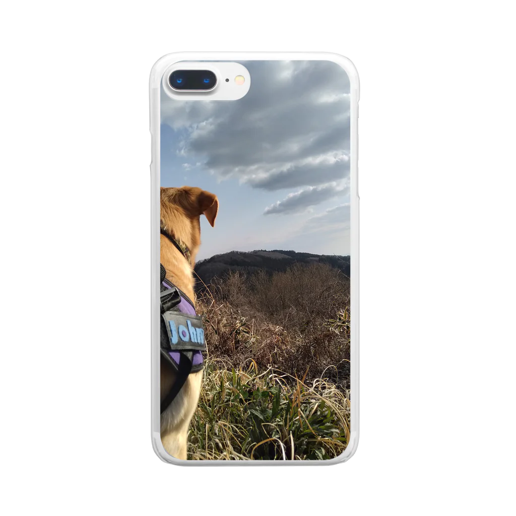 ジョン🐕とピー🐇のジョンくん Clear Smartphone Case