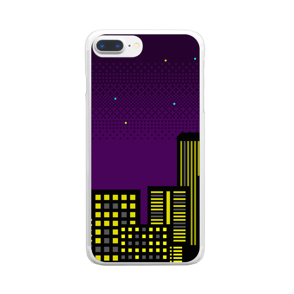 ドット絵アイテムの夜景 Clear Smartphone Case