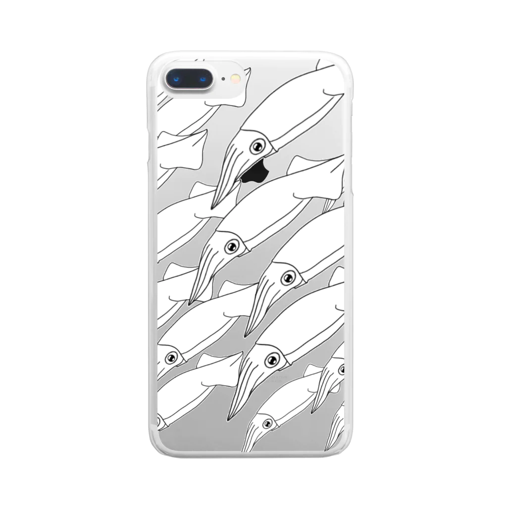 てうてぃすてぇてぇのヤリイカ科のイカがいっぱいいるやつ Clear Smartphone Case