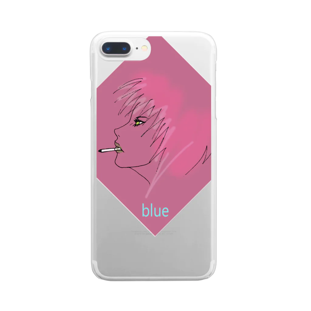 ツガイツツのblue タバコ Clear Smartphone Case