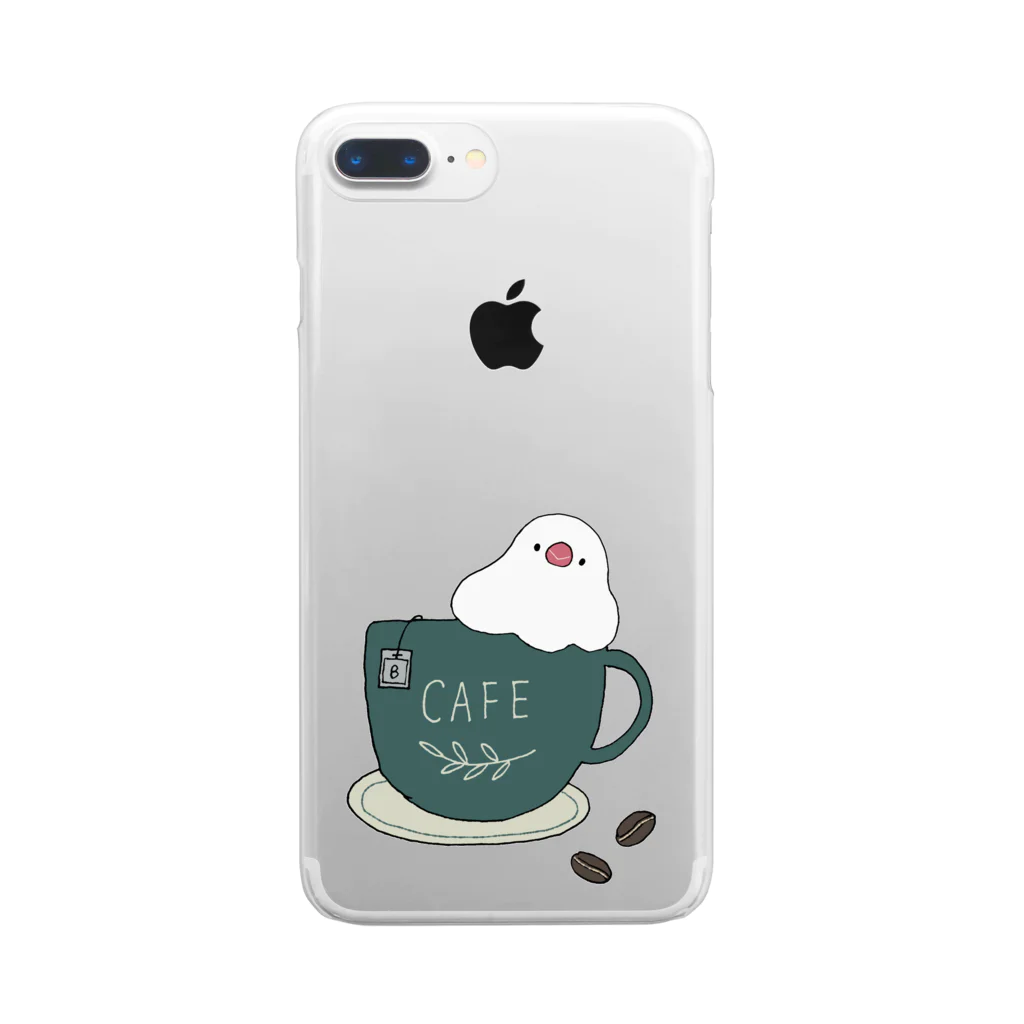 バニラ＆チッチのコーヒーカップ文鳥☕  (文鳥の日 2021記念) Clear Smartphone Case