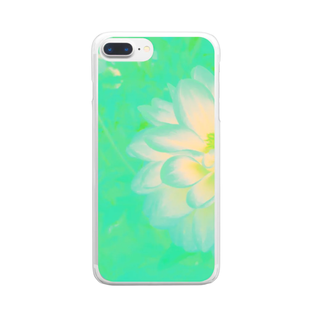 アユミーノの花＊花　ペパーミントグリーン Clear Smartphone Case