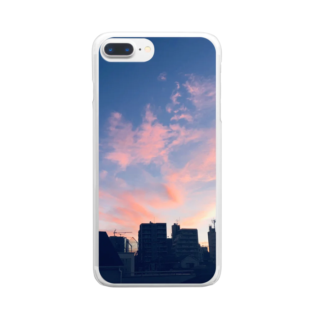 NO_SMOKINGの夕日 NO_SMOKING Clear Smartphone Case