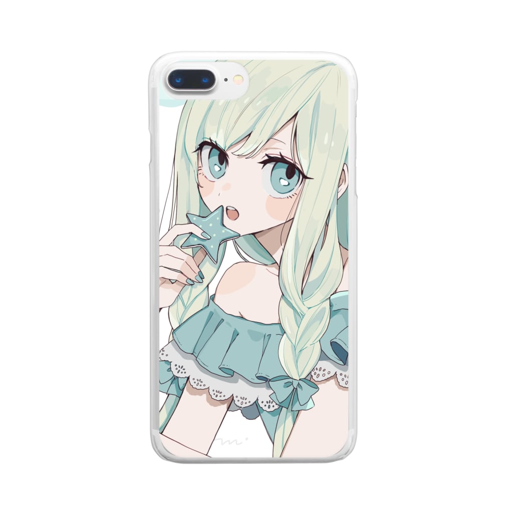 macoの星形クッキー Clear Smartphone Case