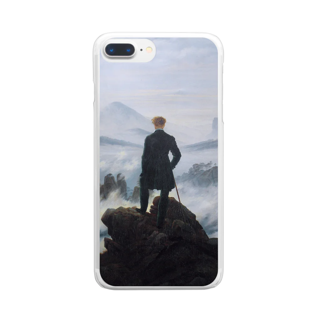 世界の絵画アートグッズのカスパー・ダーヴィト・フリードリヒ《雲海の上の旅人》 Clear Smartphone Case