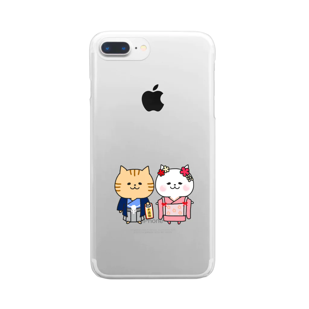 もちぱっちの七五三にゃんこ Clear Smartphone Case