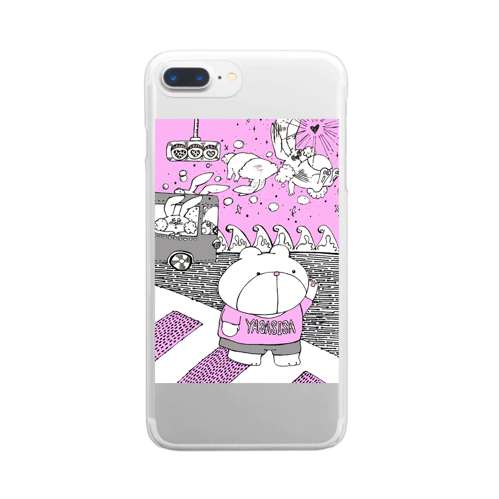 【Yuwiiの店】ゆぅぅぃーのうさ恋★くまさんにズキューーーーーン！ Clear Smartphone Case