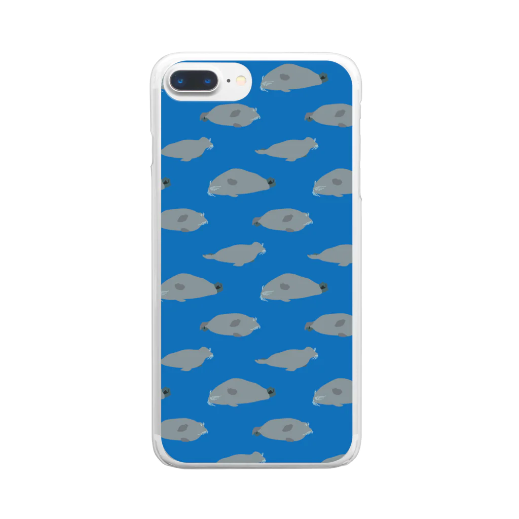 こんやのseal_pattern_blue Clear Smartphone Case