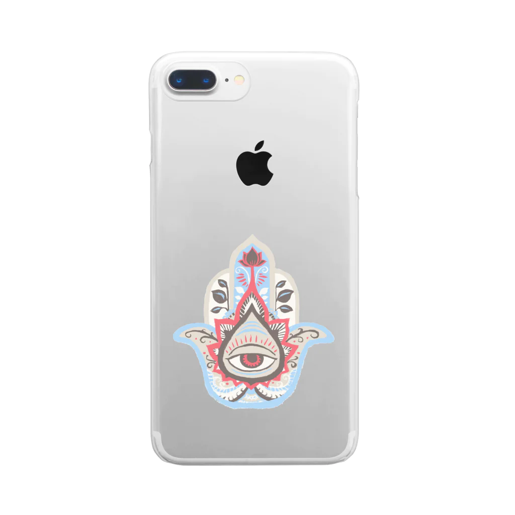 IZANAMI by Akane Yabushitaの誕生石色✋ハムサの手（4月・ダイヤモンド） Clear Smartphone Case