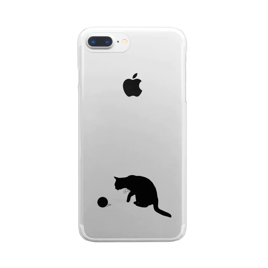 にゃんぽ　はぴねすの毛玉と遊ぶ猫 Clear Smartphone Case