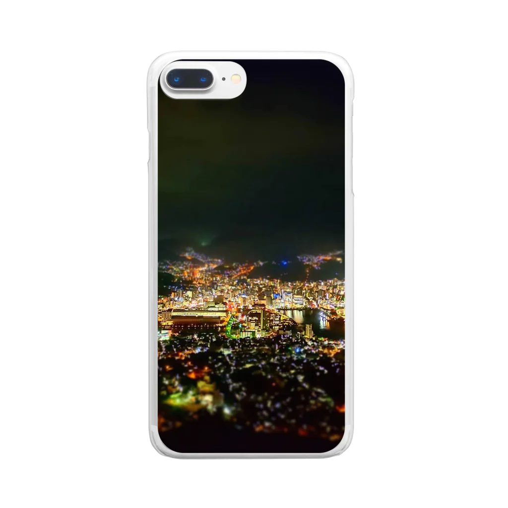 面白Tシャツ専門店の～稲佐山の夜景を添えて～ Clear Smartphone Case