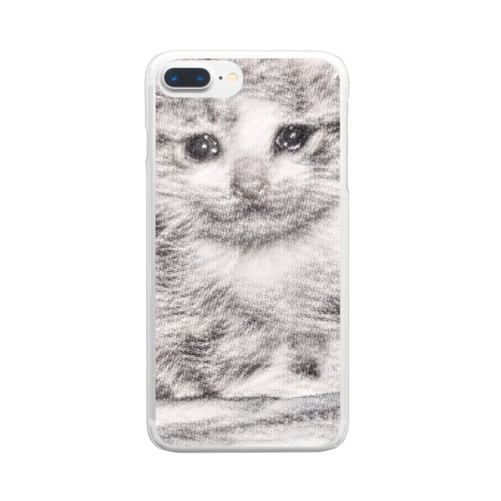 エモいエモンガの悲猫 Clear Smartphone Case