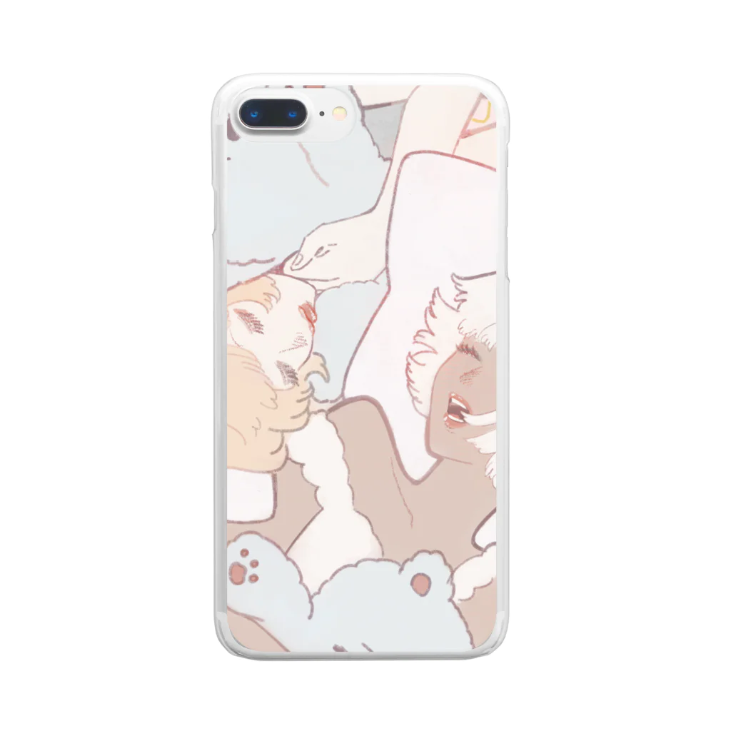 貝柱のおひるね　👼❤️😈 Clear Smartphone Case