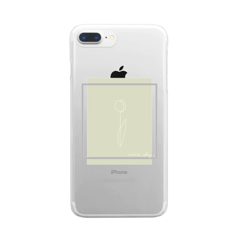 rilybiiのbabygray yellow mintgreen Clear Smartphone Case
