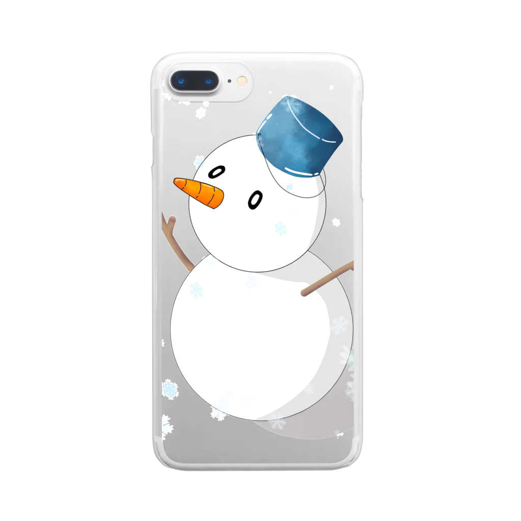 pon.の雪だるま☃️ Clear Smartphone Case