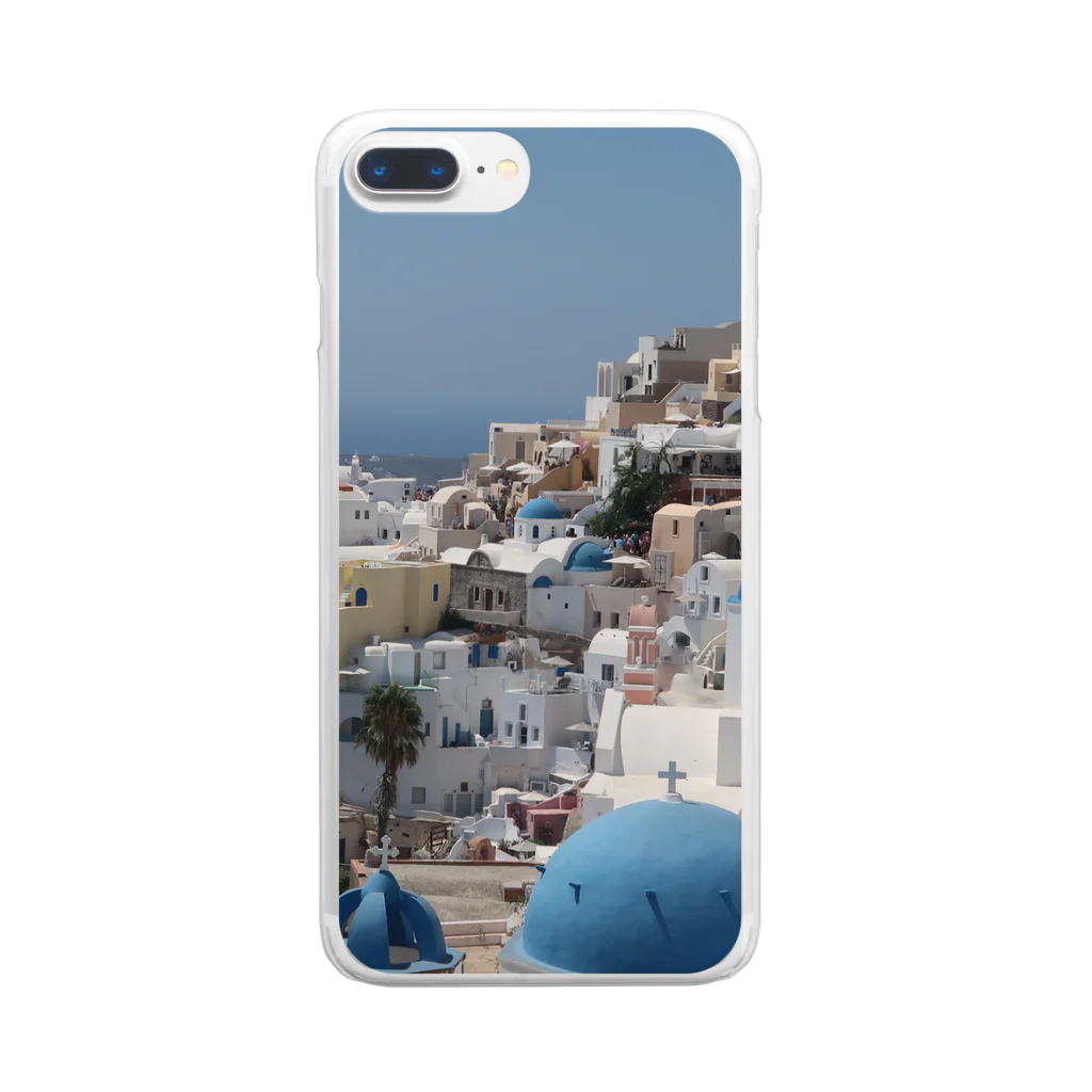 旅好きアルパカの【世界一周旅】ギリシャ　サントリーニ島の景色 Clear Smartphone Case