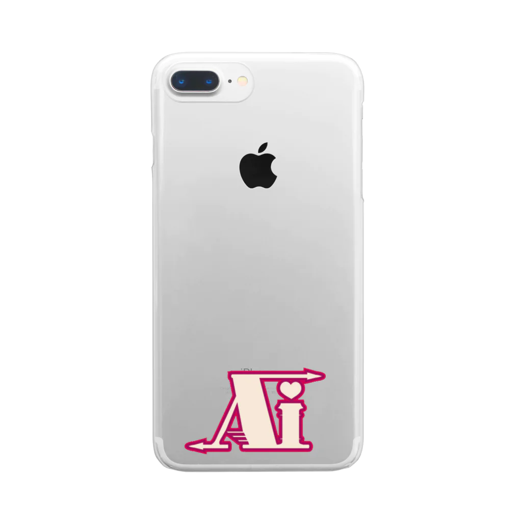 🤍一ノ瀬 彩 🐇⸒⸒ suzuri支店🤍の一ノ瀬彩:LOGO_AI_ピンク【英語略】 Clear Smartphone Case