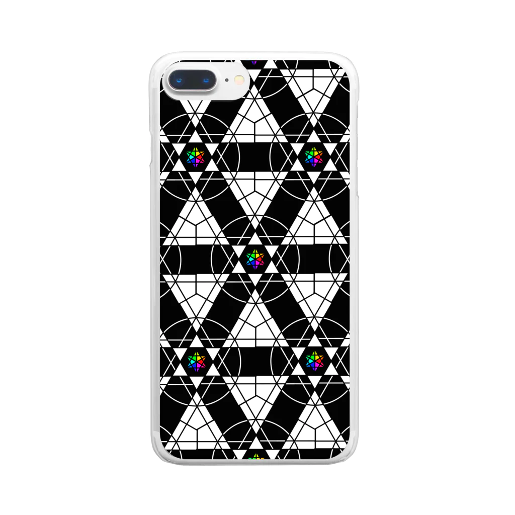 幾何学企画の六芒星カラー -柄- Clear Smartphone Case