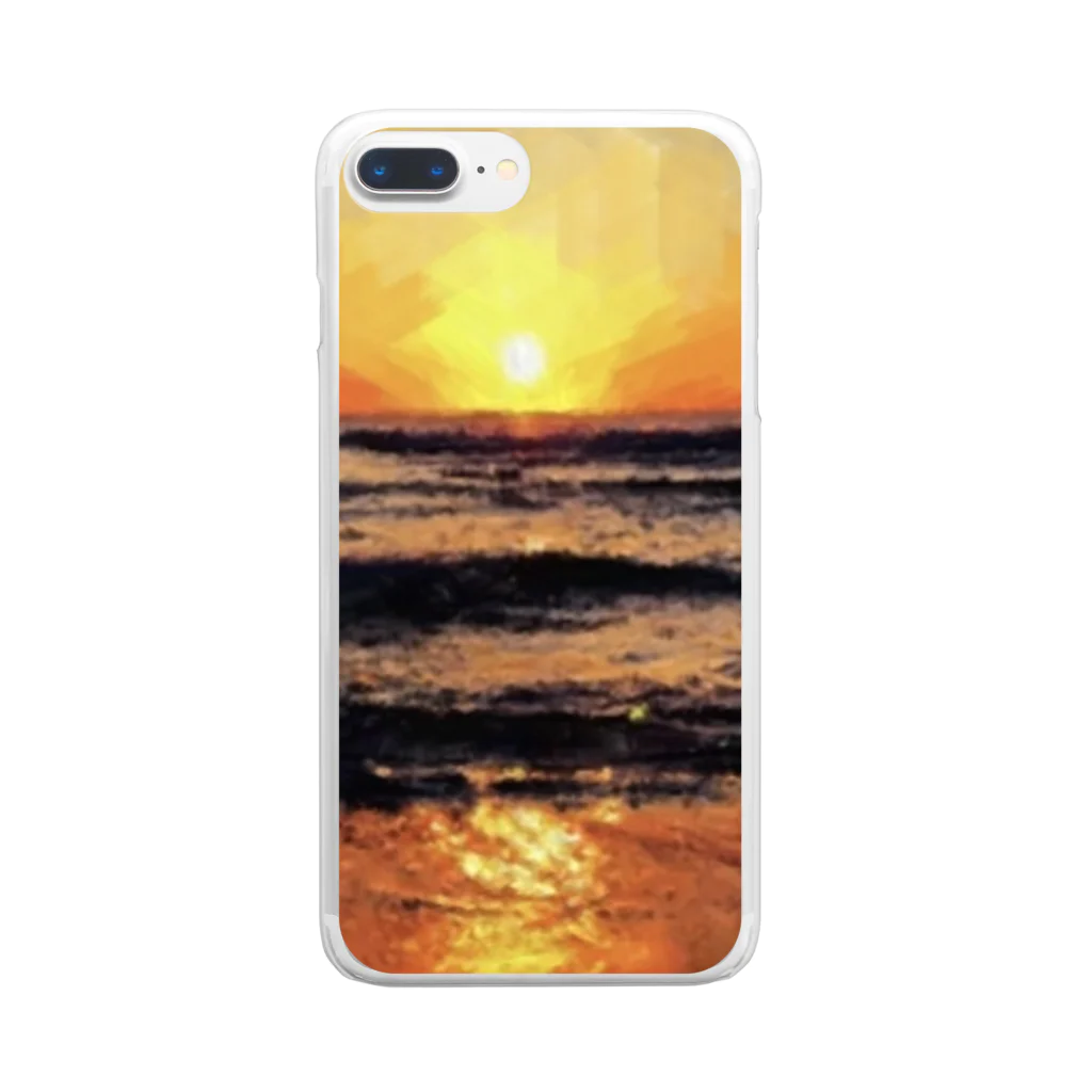 One natureのオレンジ夕日 Clear Smartphone Case