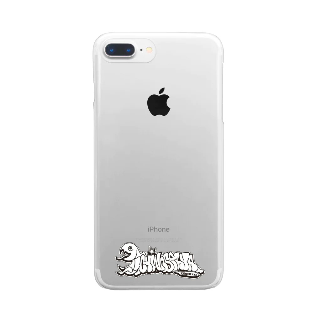 🤍一ノ瀬 彩 🐇⸒⸒ suzuri支店🤍の一ノ瀬彩:LOGO_POP_ﾓﾉｸﾛ【英語】 Clear Smartphone Case