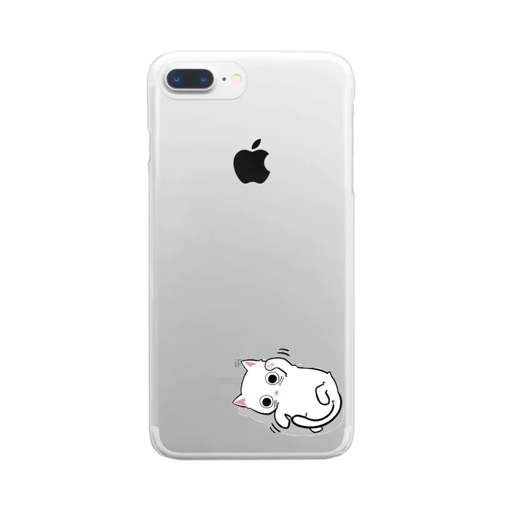 まるのねこと寝転ぶ Clear Smartphone Case