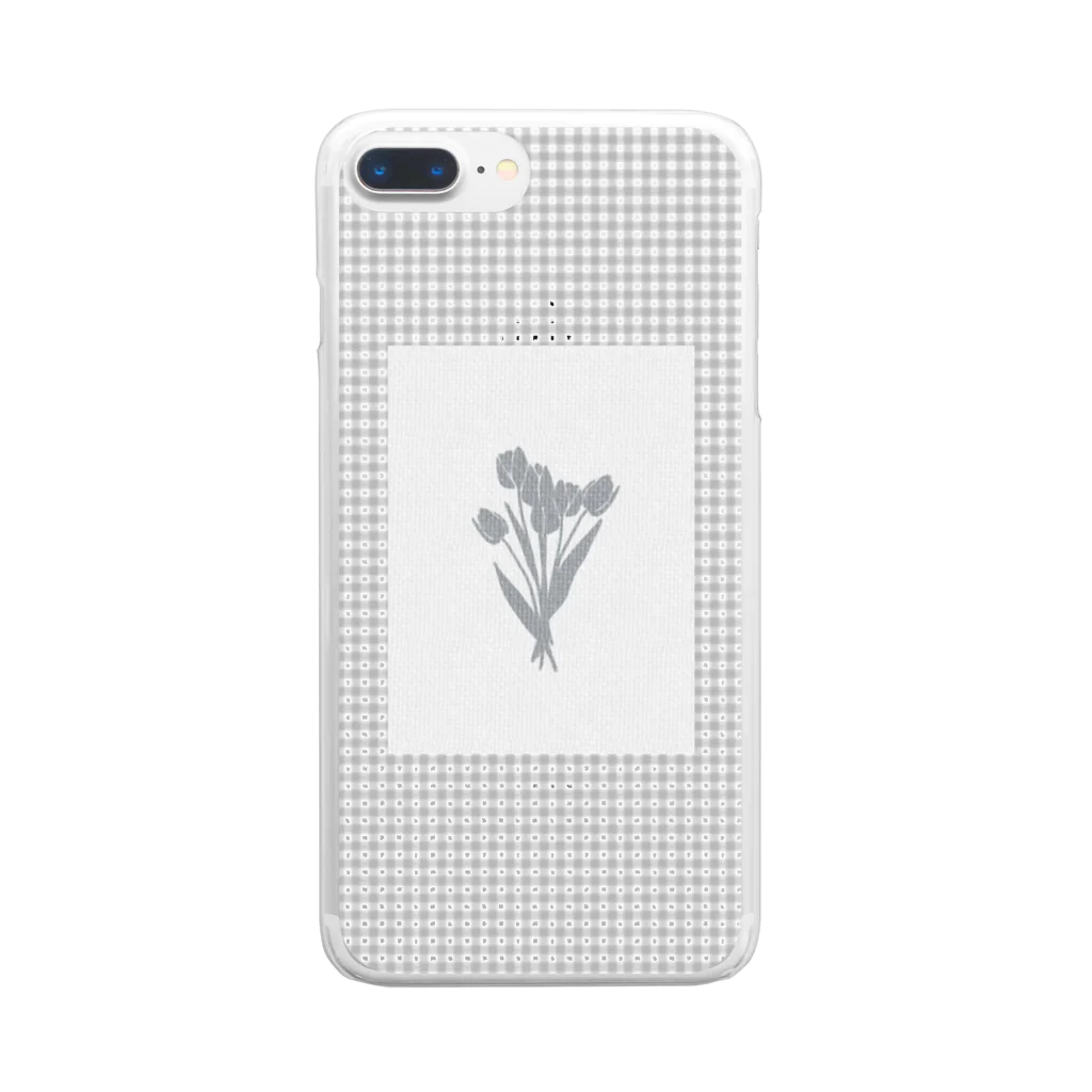 rilybiiのbouquet *ギンガムチェック Clear Smartphone Case