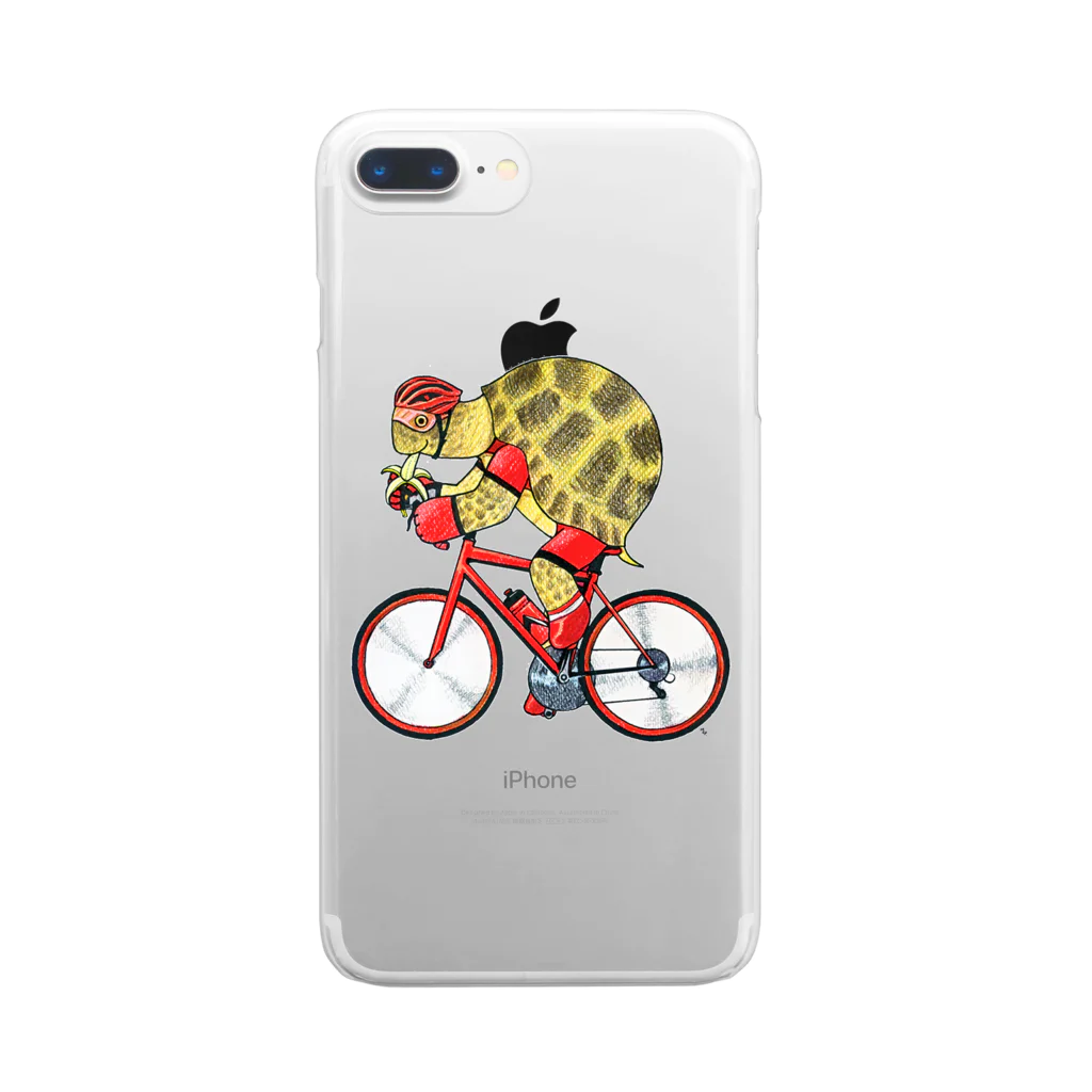 segasworksのカメの自転車乗り Clear Smartphone Case