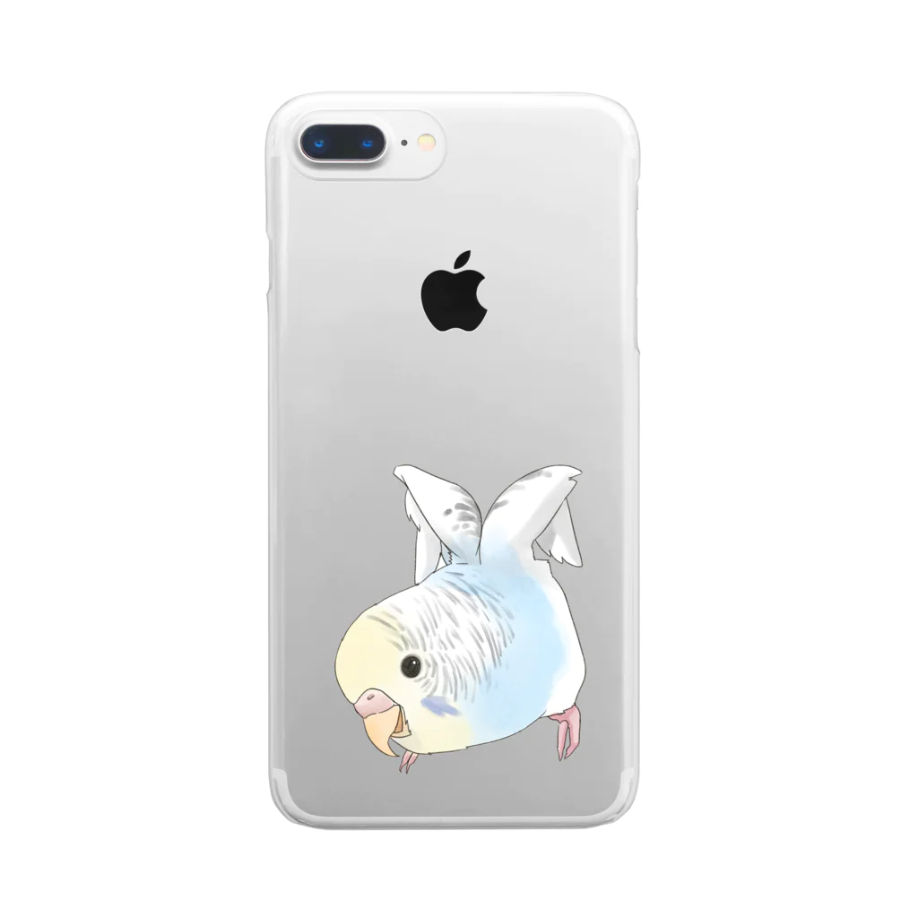 まめるりはことりのご機嫌羽セキセイインコちゃん【まめるりはことり】 Clear Smartphone Case