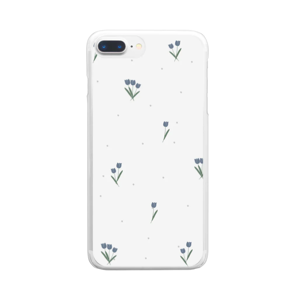 rilybiiのdot *flower pattern Clear Smartphone Case