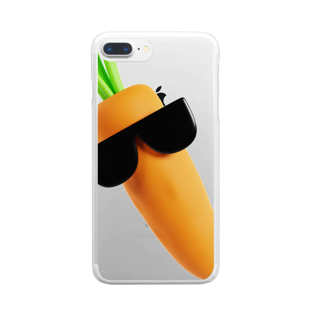 しゃけひめ🐟Shakehime👑3DfriendsのFunky Carrot!physical! Clear Smartphone Case
