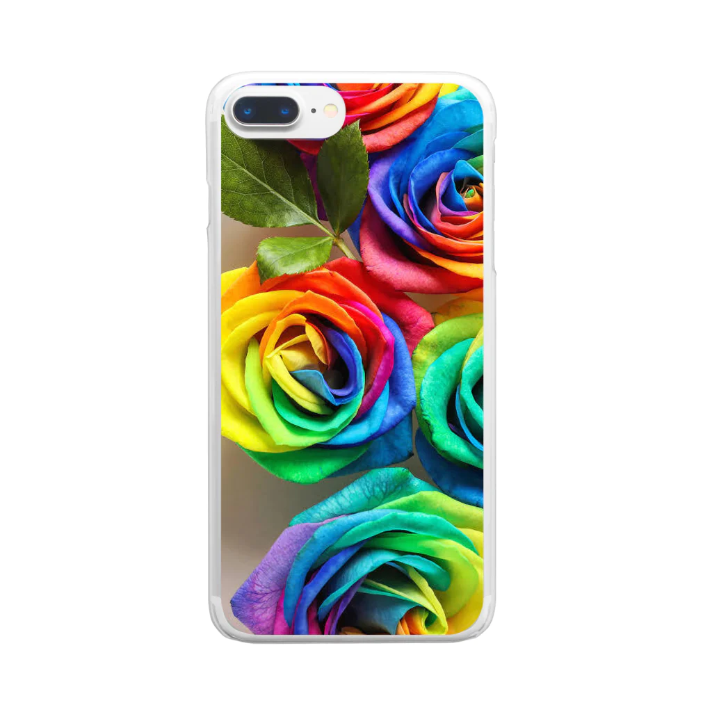 TaniTan_SHOP【TTS】のrainbow loads Clear Smartphone Case