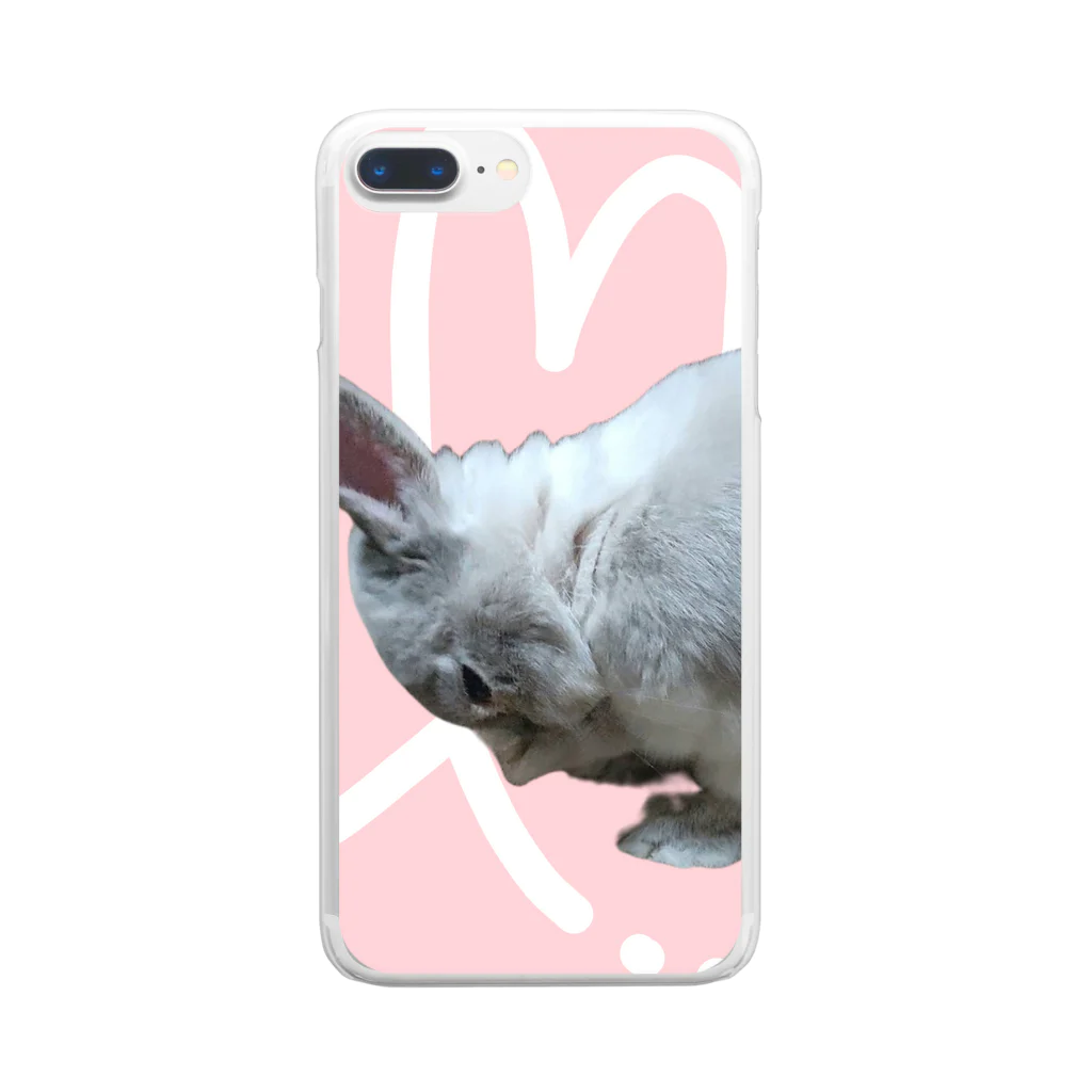 ぽぽこ🐰SHOPのくしくしバニラたん. ハートver Clear Smartphone Case