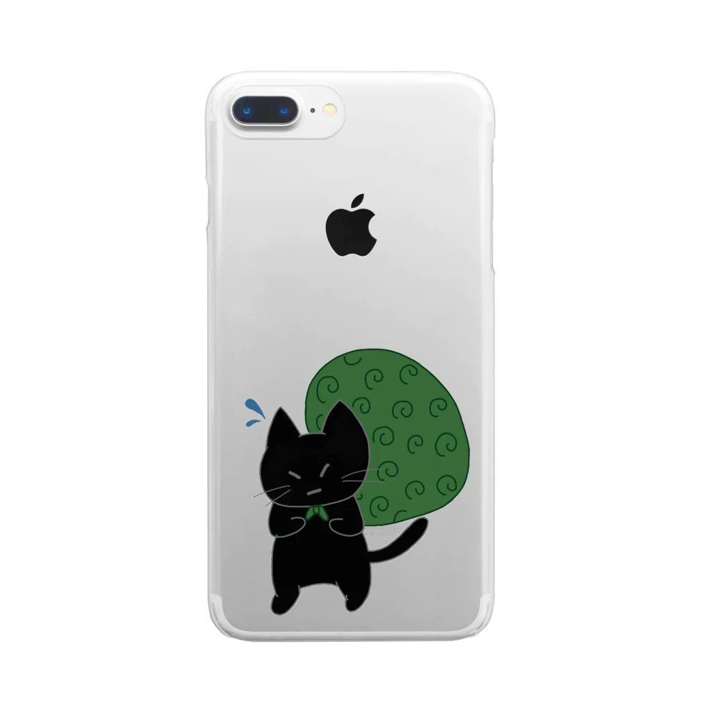 くろねこ日和のどろぼうねこ（黒） Clear Smartphone Case