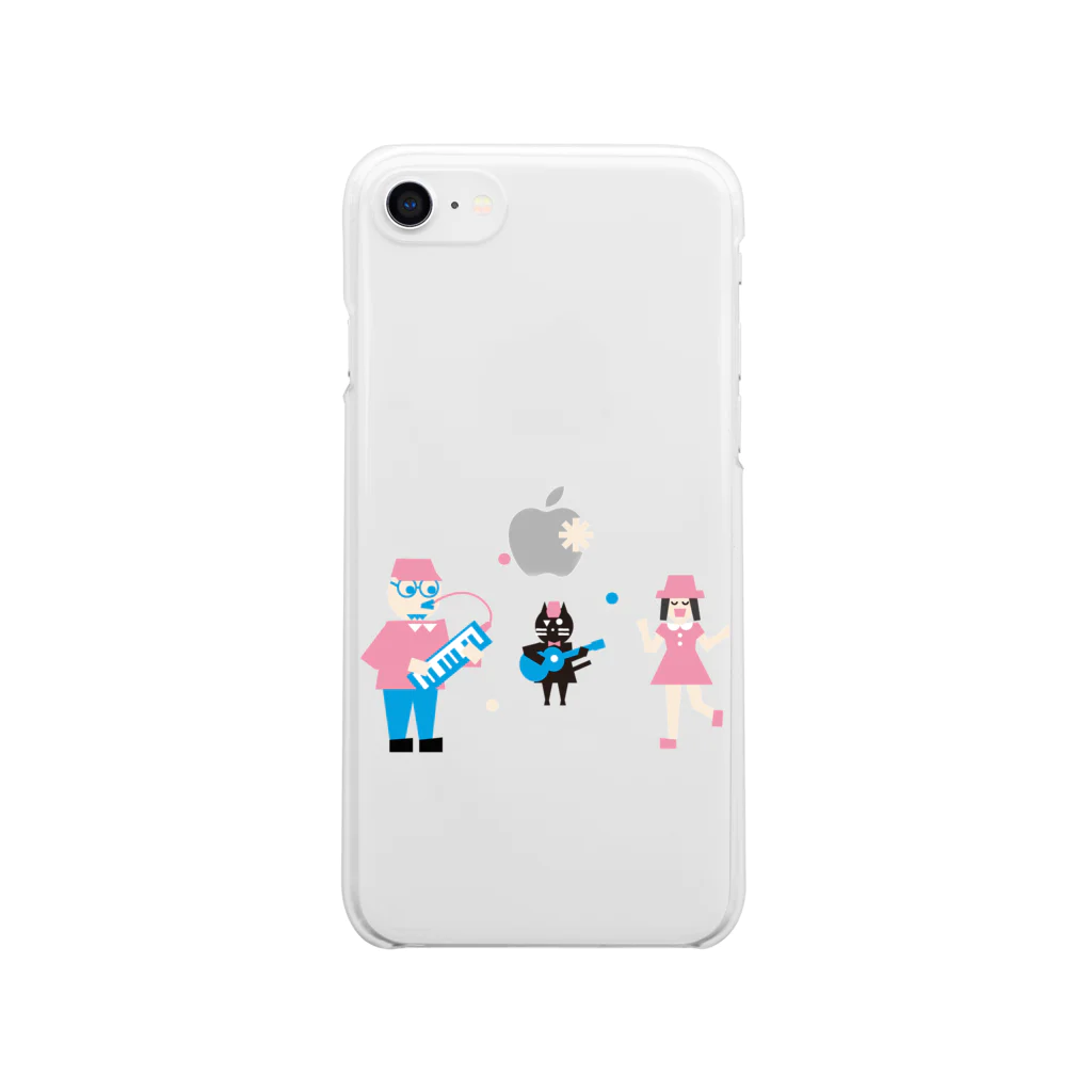 オサカミツオのネコと女の子とおじさんのバンド Clear Smartphone Case