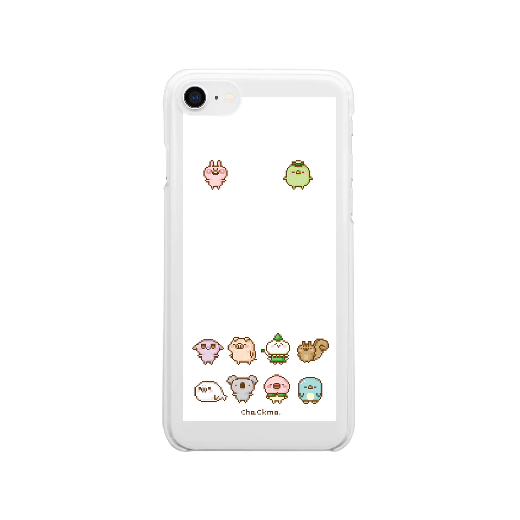 chackmo@かまってウサちゃんのchackmoドットキャラスマホケース(クリア) Clear Smartphone Case