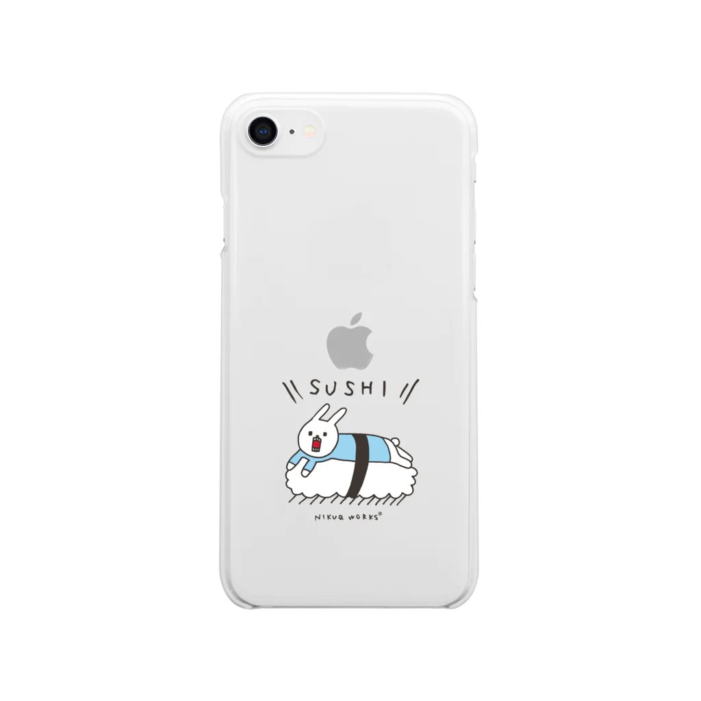 ウサギのウー by NIKUQ WORKSのウサギのウーのSUSHI [color] Clear Smartphone Case