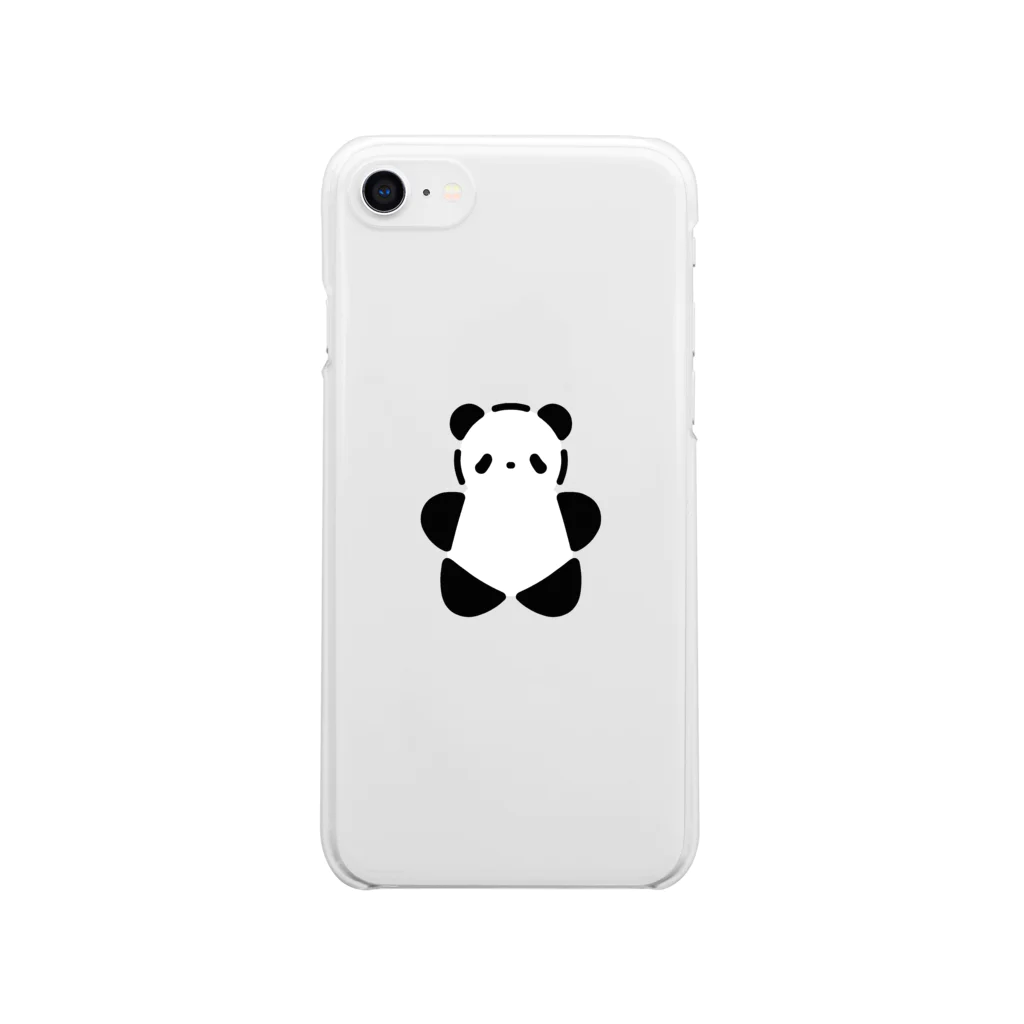 SIRO%(しろぱーせんと)のSIROPANDAワンポイント（大）（Black） Clear Smartphone Case