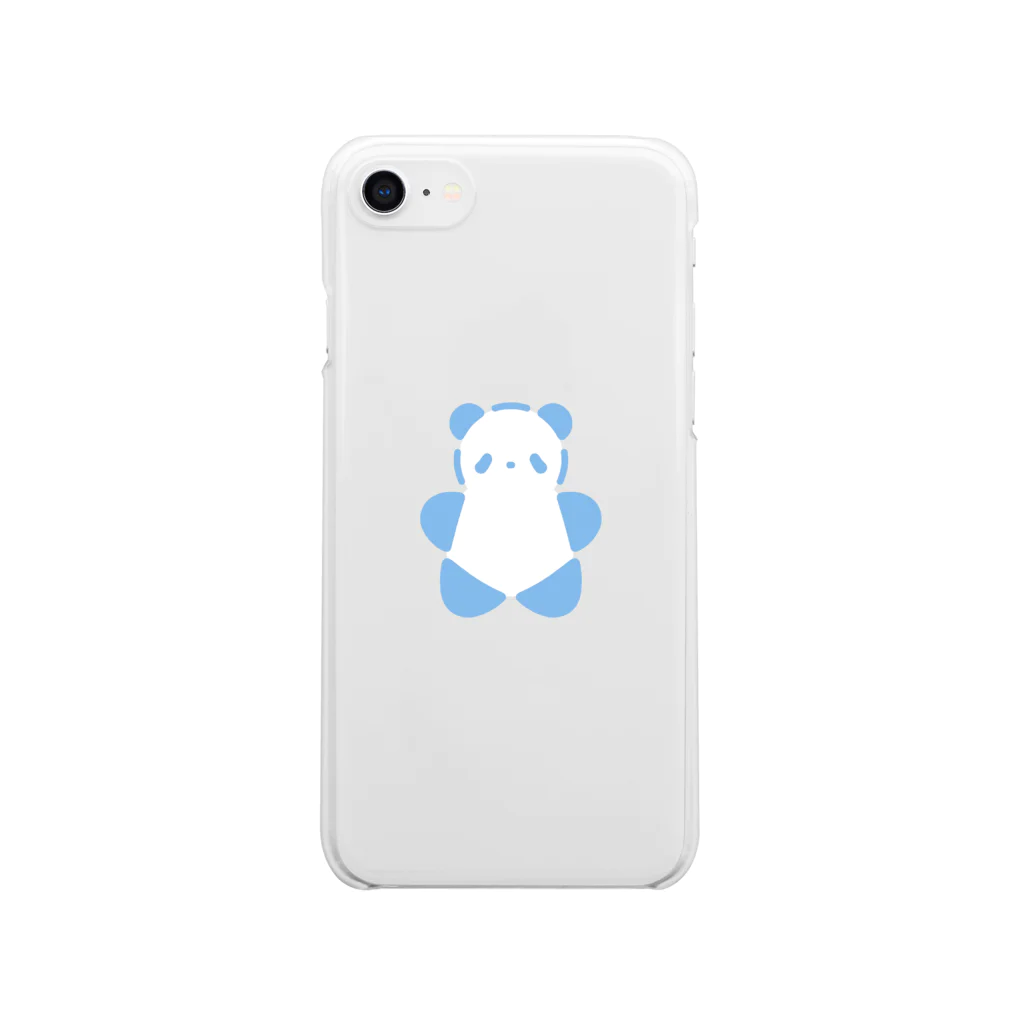 SIRO%(しろぱーせんと)のSIROPANDAワンポイント（大）（Blue） Clear Smartphone Case